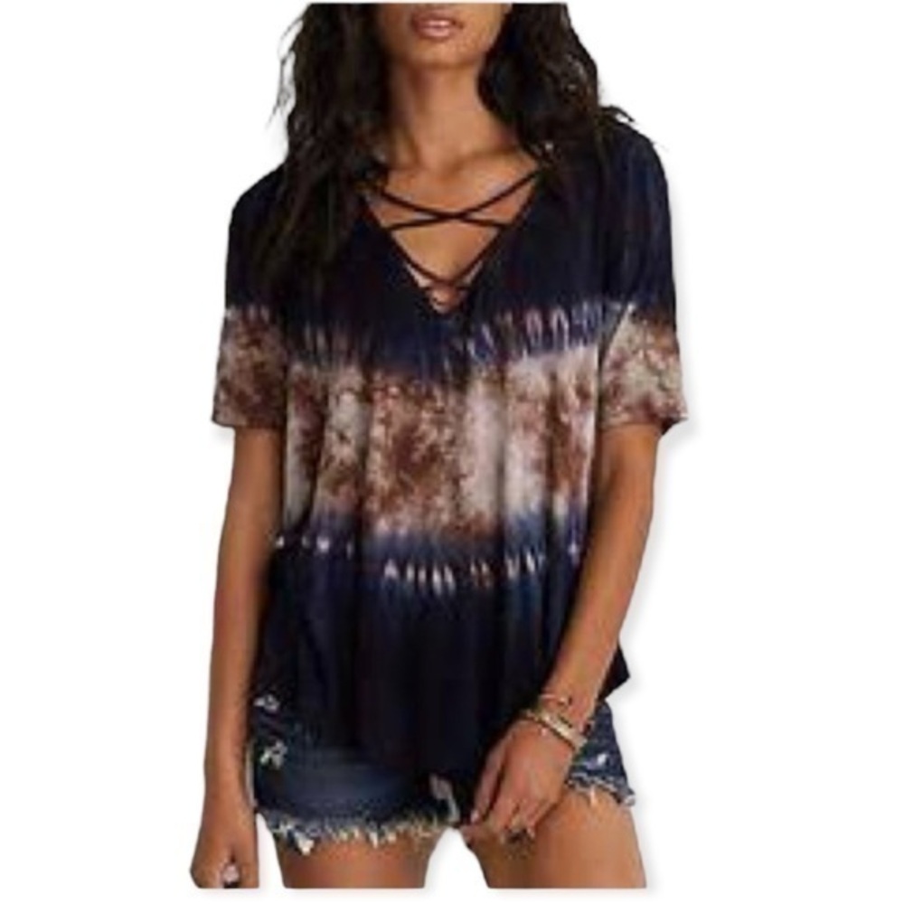 AEO Soft & Sexy T Tie Dye w/ criss cross chest